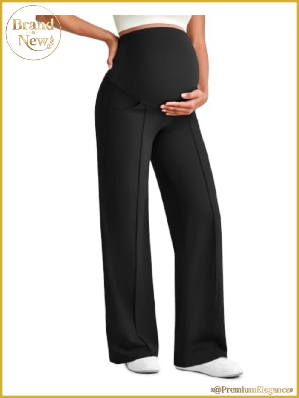 G4Free Maternity Dress Pants Nylon Elastane Full Belly Yoga Work Slacks